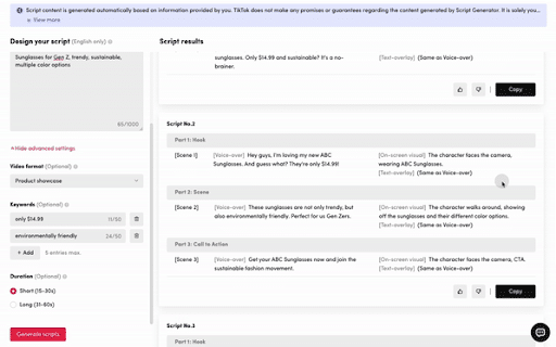 TikTok lanceert Script Generator