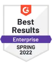 Best Results Enterprise Spring 2022 - G2 review Hubspot