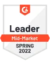 Leader Mid Market Spring 2022 - G2 review Hubspot